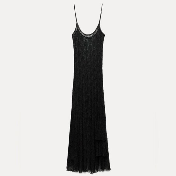 ZARA LONG LACE DRESS - Picture 8 of 10